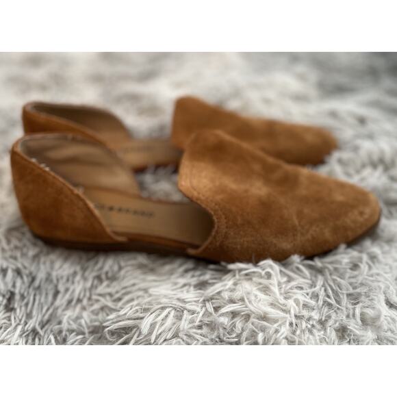 Lucky Brand Jinree Leather Flats Women’s Size 7.5 Suede Brown Shoes Boho - Picture 1 of 10